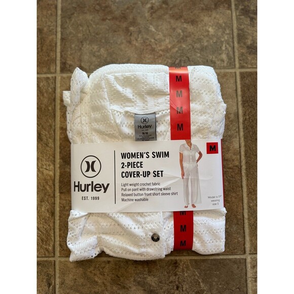 Hurley Women's Swim Cover Up Set White Size Medium - Picture 3 of 7